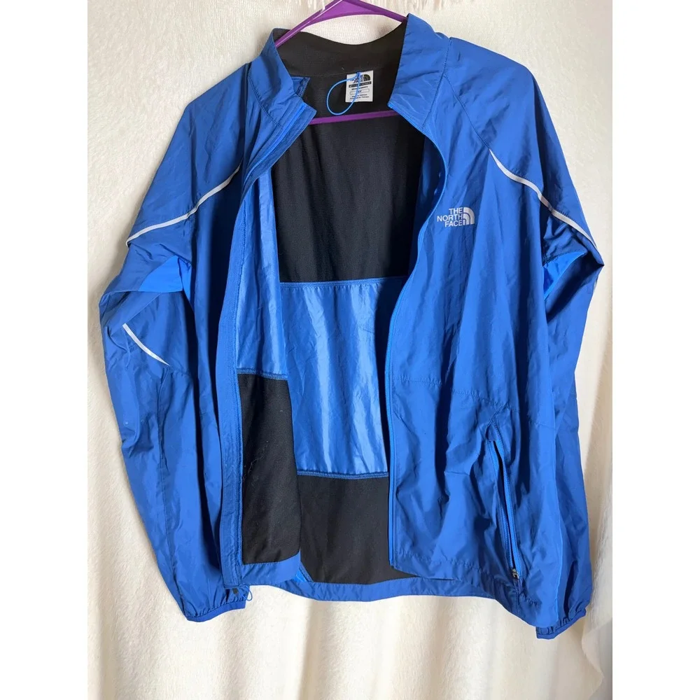 The North Face Flight Series Mens Blue Windbreaker Running Jacket Small
